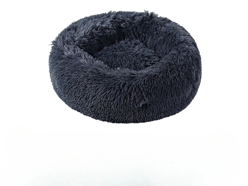 Gemütliches Plüsch-Haustierbett für Katzen & Hunde, rundes Design für jede Jahreszeit