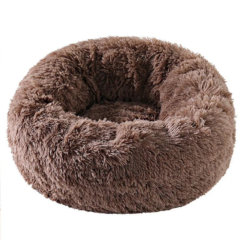 Gemütliches Plüsch-Haustierbett für Katzen & Hunde, rundes Design für jede Jahreszeit