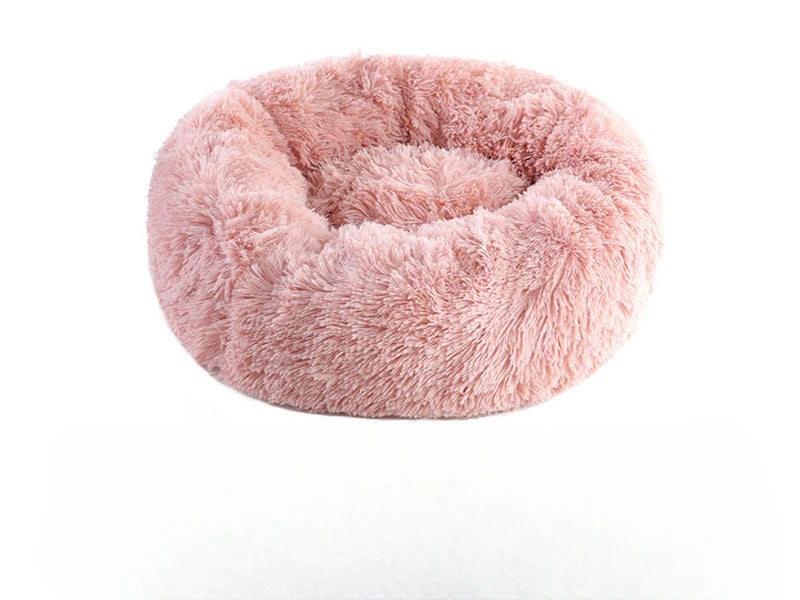 Gemütliches Plüsch-Haustierbett für Katzen & Hunde, rundes Design für jede Jahreszeit
