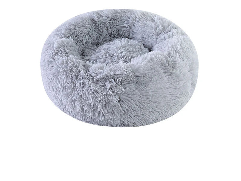 Gemütliches Plüsch-Haustierbett für Katzen & Hunde, rundes Design für jede Jahreszeit