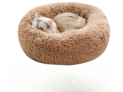 Gemütliches Plüsch-Haustierbett für Katzen & Hunde, rundes Design für jede Jahreszeit
