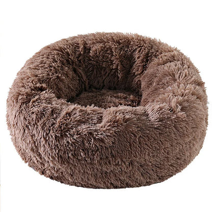Gemütliches Plüsch-Haustierbett für Katzen & Hunde, rundes Design für jede Jahreszeit